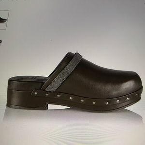 Brunello Cucinelli Monili leather clogs brown 38
